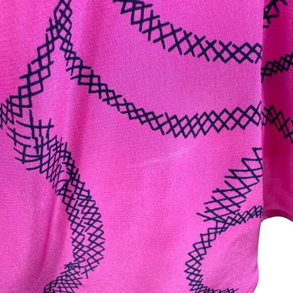 Ellie Kai 100% Silk Pink Blue Ruffled Sleeveless Lightweight Blouse Size M - Picture 6 of 9